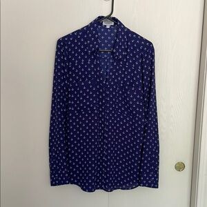 Express Navy Blue Anchor Print Blouse